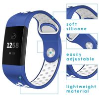 imoshion Silikonband Sport Fitbit Charge 3 / 4 - Blau / Weiß