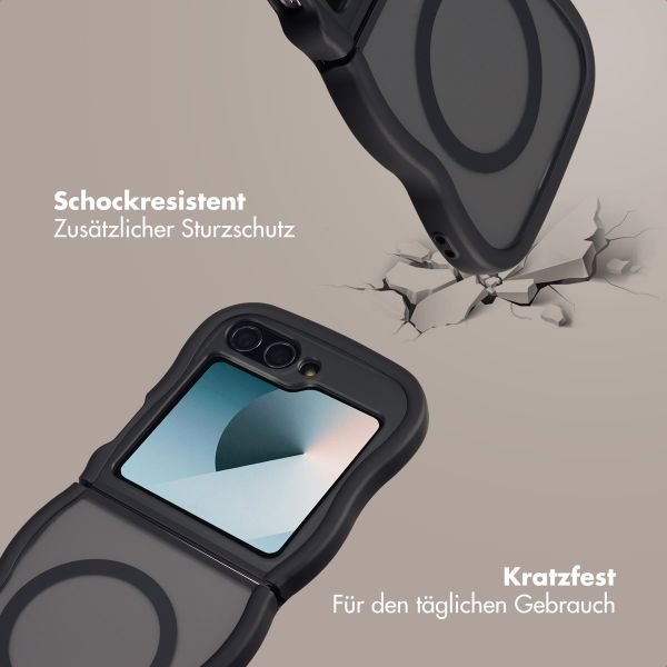 Selencia Wavy Backcover mit MagSafe Samsung Galaxy Z Flip 6 - Schwarz