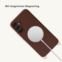 Selencia Rivièra Backcover mit MagSafe mit abnehmbaren Haken Samsung Galaxy A34 (5G) - Choco Brown