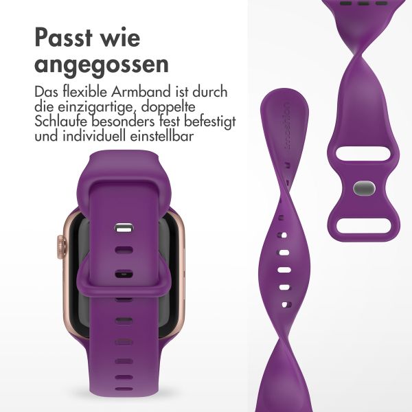 imoshion Silikon-Armband⁺ für  Apple Watch Series 1 t/m 11 / SE / Ultra (44/45/46/49 mm) - Größe M/L - Purple