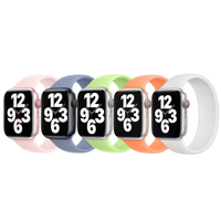 Apple 5 Pack Silikon Solo Loop für Apple Watch | 38/40/41/42 mm - Größe 2 - Light Pink/ Winter Blue/ Sprout Green/ Orange Sorbet/ White