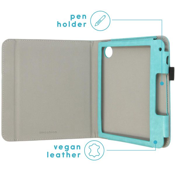 imoshion Vegan Leather Klapphülle Kobo Libra 2 / Tolino Vision 6 - Hellblau