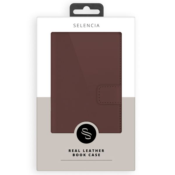 Selencia Echtleder Klapphülle Samsung Galaxy A55 - Dunkelbraun