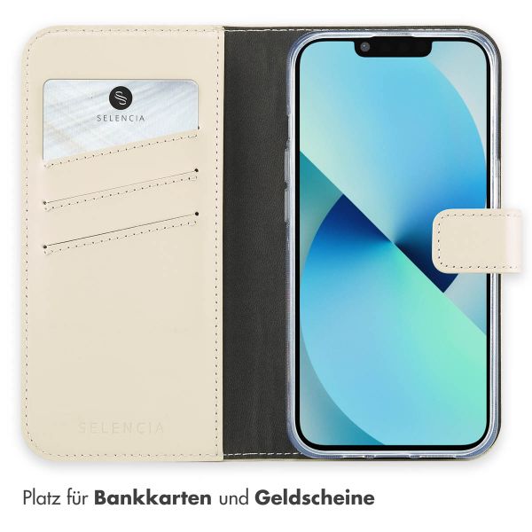 Selencia Echtleder Klapphülle Apple iPhone 13 - Greige