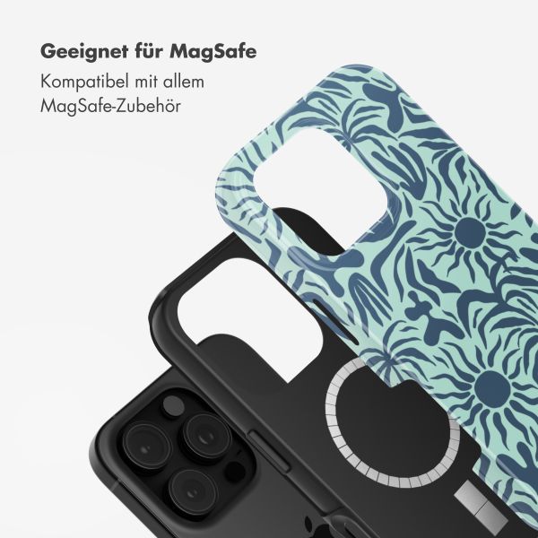 Selencia Vivid Tough Back Cover mit MagSafe für das iPhone 16 Pro Max - Tropical Vibes Light Blue