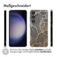 imoshion Design Hülle Samsung Galaxy S24 - Golden Leaves Transparent
