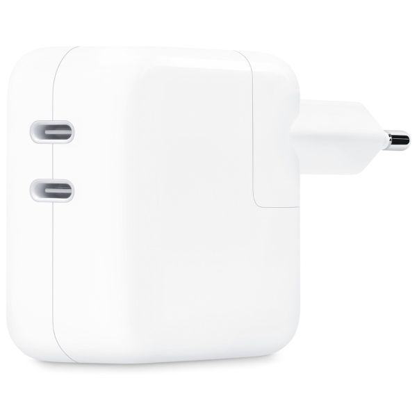 Apple Original Dual-USB-C-Netzteil 35 W + Original USB-C-zu-USB-C-Ladekabel 60 W - 1 Meter - Weiß