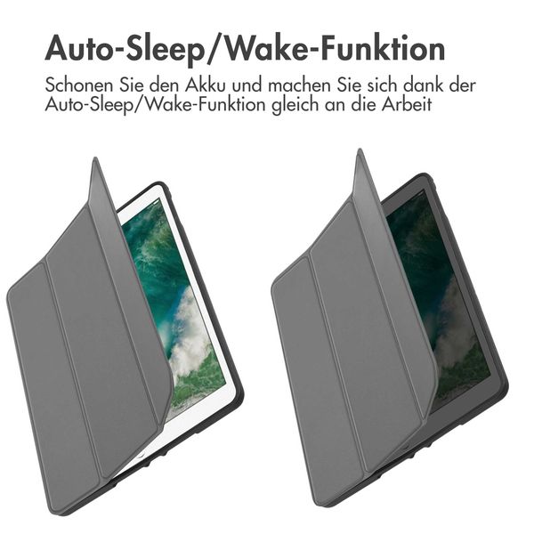 imoshion Trifold Klapphülle iPad 6 (2018) 9.7 Zoll / iPad 5 (2017) 9.7 Zoll / Air 2 (2014) / Air 1 (2013) - Grau