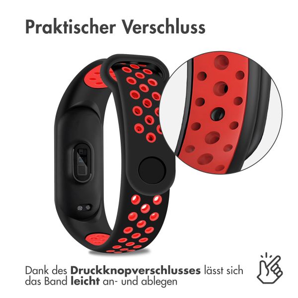 imoshion Silikonband Sport für das Xiaomi Mi Band 5 / 6 - Schwarz / Rot