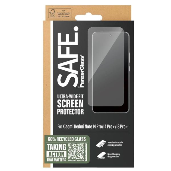 SAFE by PanzerGlass Ultra-Wide Fit Screenprotector inkl. Applikator für das Xiaomi Redmi Note 14 Pro (Plus) (5G) / 13 Pro Plus (5G)