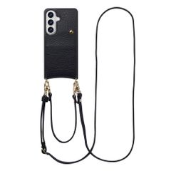 Selencia Nova HandyHülle mit Kordel und Kartenhalter Samsung Galaxy S26 - Schwarz