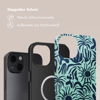 Selencia Vivid Tough Back Cover mit MagSafe für das iPhone 13 - Tropical Vibes Light Blue