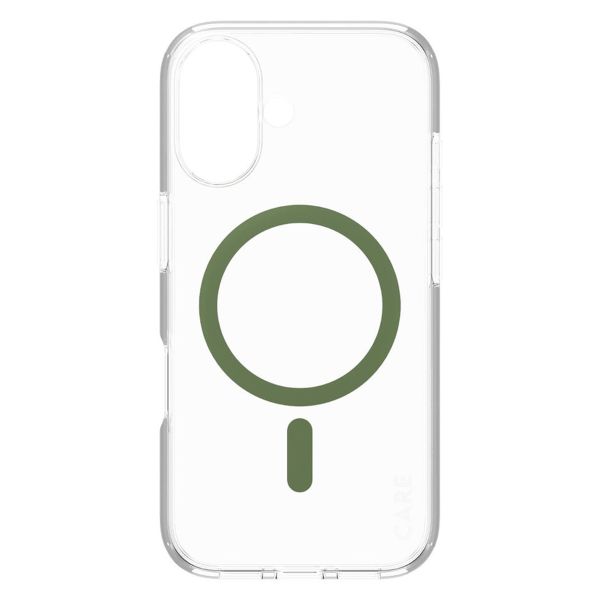 CARE by PanzerGlass Urban Combat Case MagSafe für das iPhone 16 - Transparent / Grün