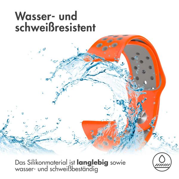 imoshion Silikonband Sport für das Fitbit Versa 2 / Versa Lite - Orange / Grau