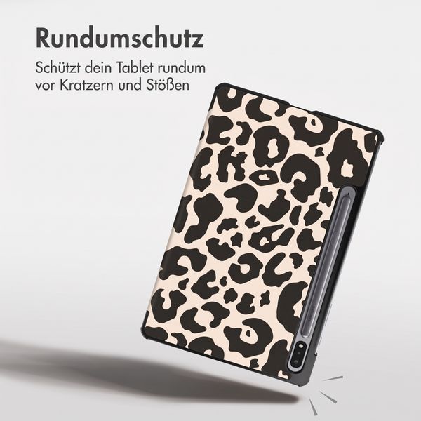 imoshion Design Trifold Klaphülle Samsung Galaxy Tab S9 11.0 Zoll / S10 Lite / S10 FE / S9 FE 10.9 Zoll - Leopard