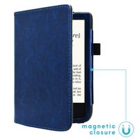 imoshion Vegan Leather Klapphülle für das Pocketbook Touch Lux 5 / HD 3 / Basic Lux 4 / Vivlio Lux 5 - Dunkelblau