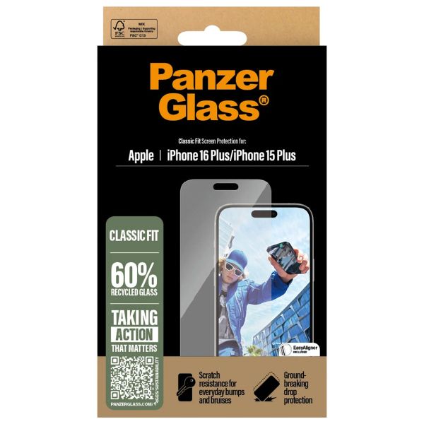 PanzerGlass Antibakterieller Screen Protector für das iPhone 16 Plus