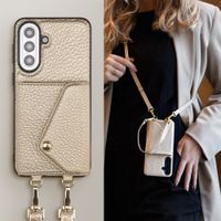 Selencia Sera HandyHülle mit Kordel und Umschlag-Kartenhalter Samsung Galaxy A57 (5G) - Champagne