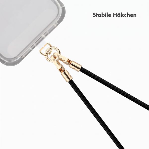Selencia Universal Handyband mit 2 Haken - verstellbar - Schwarz