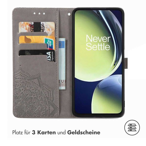 imoshion Mandala Klapphülle für das OnePlus Nord CE 3 / CE 3 Lite - Grau