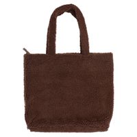 Selencia Zaya Tote Bag - Teddy Laptoptasche 16 Zoll - Choco Brown