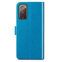 Kleeblumen Klapphülle Samsung Galaxy S20 FE - Türkis