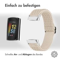 imoshion Elastisches Nylonarmband für das  Fitbit Charge 5 - Beige