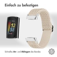 imoshion Elastische Nylonarmband für das Fitbit Charge 5 / Charge 6 - Beige