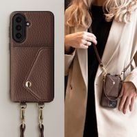 Selencia Sera HandyHülle mit Kordel und Umschlag-Kartenhalter Samsung Galaxy A57 (5G) - Chocolate Brown