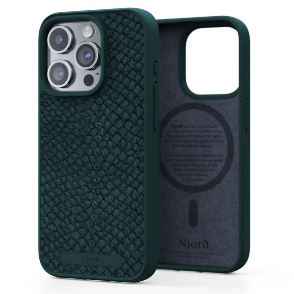 Njorð Collections Salmon Leather MagSafe Case für das iPhone 15 Pro - Green