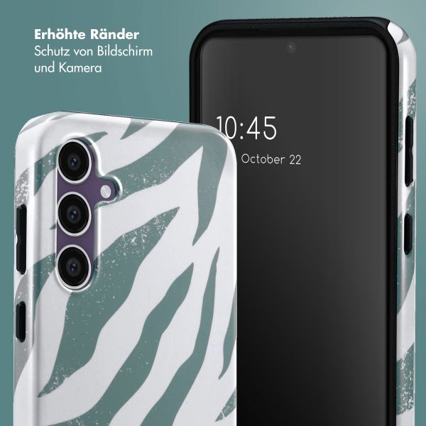 Selencia Vivid Back Cover Samsung Galaxy S23 FE - Colorful Zebra Pine Blue