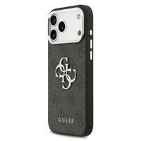Guess 4G Metal Logo Back Cover Apple iPhone 17 Pro Max - Silver Edge - Black