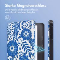 imoshion Design Slim Hard Case Sleepcover mit Stand Kobo Libra 2 / Tolino Vision 6 - Flower Tile