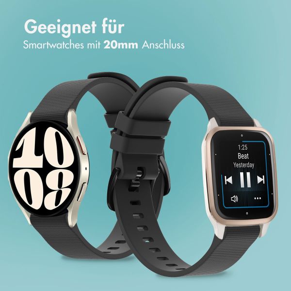 imoshion Sport-Silikonarmband mit Schnalle - Universelle 20 mm Anschluss - Schwarz