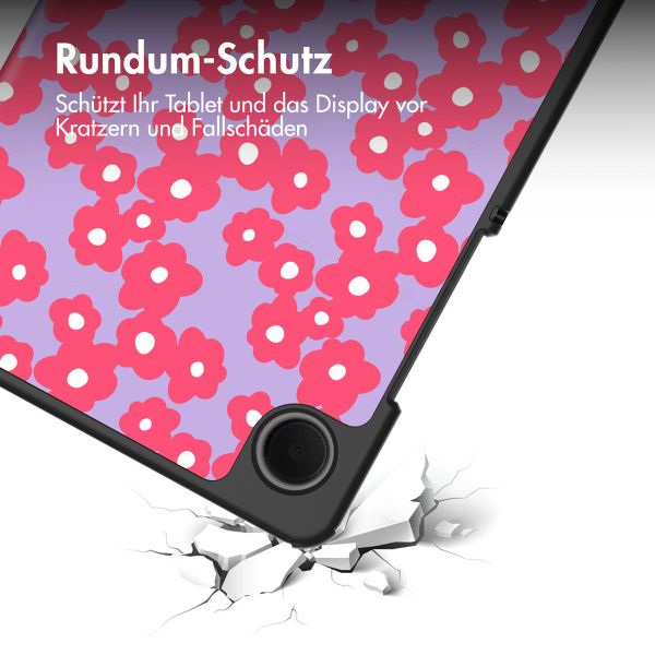 imoshion Design Trifold Klaphülle Samsung Galaxy Tab A11 / A9 8.7 Zoll - Dusty Rose Blossom