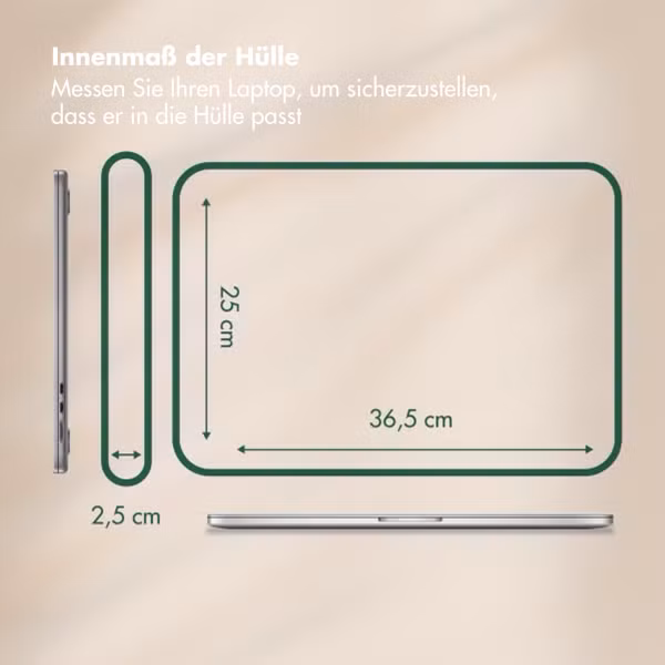 Selencia Cord Laptop Hülle 15-16 Zoll - Laptop Sleeve - Sage Green