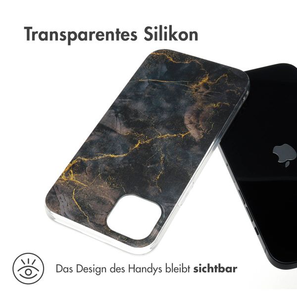 imoshion Design Hülle Apple iPhone 15 Plus - Black Marble Transparent