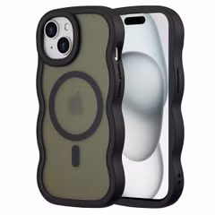 Selencia Wavy Backcover mit MagSafe Apple iPhone 15 - Schwarz