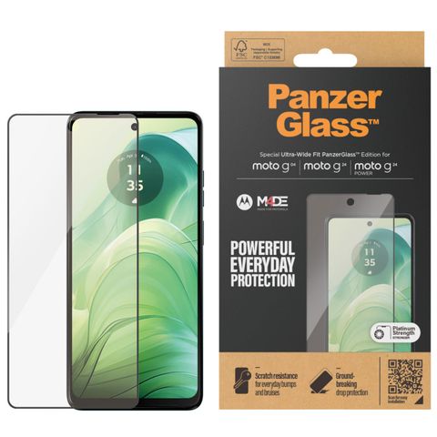 PanzerGlass Ultra-Wide Fit Antibakterieller Displayschutz für das Motorola Moto G04 / G24 / G24 Power