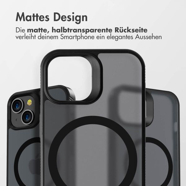 Accezz Rugged Frosted Back Cover mit MagSafe iPhone 14 - Schwarz