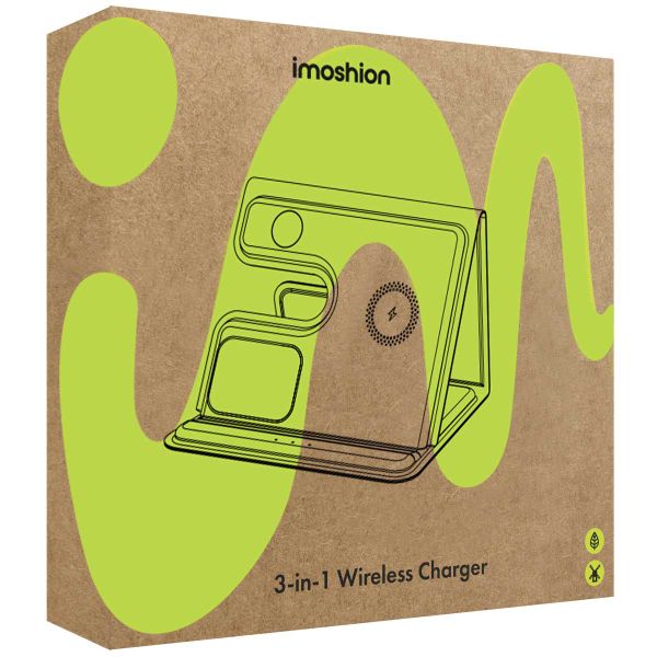 imoshion 3-in-1 Faltbares kabelloses Ladegerät Apple - iPhone / AirPods / Apple Watch – Grau