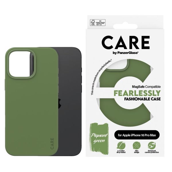 CARE by PanzerGlass Fashion Back Cover MagSafe für das iPhone 16 Pro Max - Grün