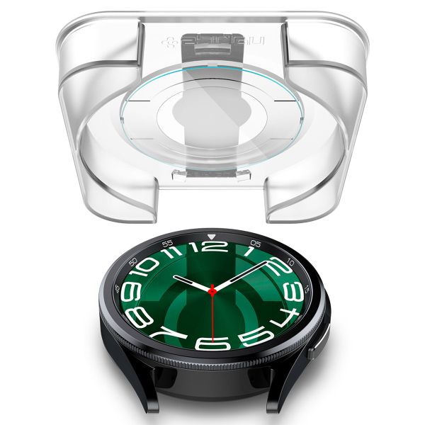 Spigen EZ FIT Glas.tR Displayschutzfolie mit Applikator für die Samsung Galaxy Watch 6 Classic - 47 mm - Transparent