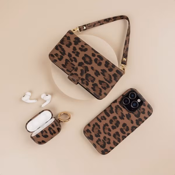 Selencia Sabi Backcover Leopardenmuster mit MagSafe Samsung Galaxy S24 Ultra - Mocha Brown