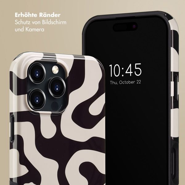 Selencia Vivid Tough Back Cover MagSafe für das Apple iPhone 16 Pro Max - Art Wave Black