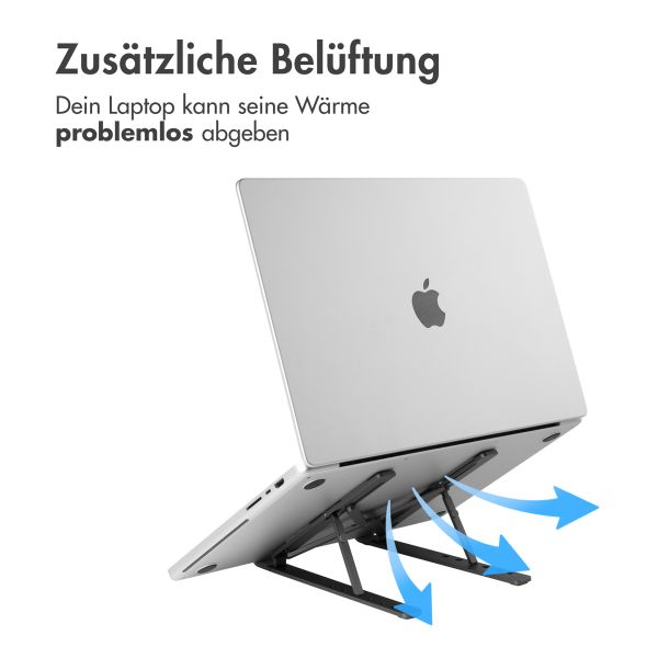 Accezz Laptophalter - Laptopständer - Verstellbar und zusammenklappbar - Grau