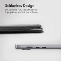 Accezz Leather Laptop Hülle Apple MacBook 13 Zoll - Laptop Sleeve - Schwarz