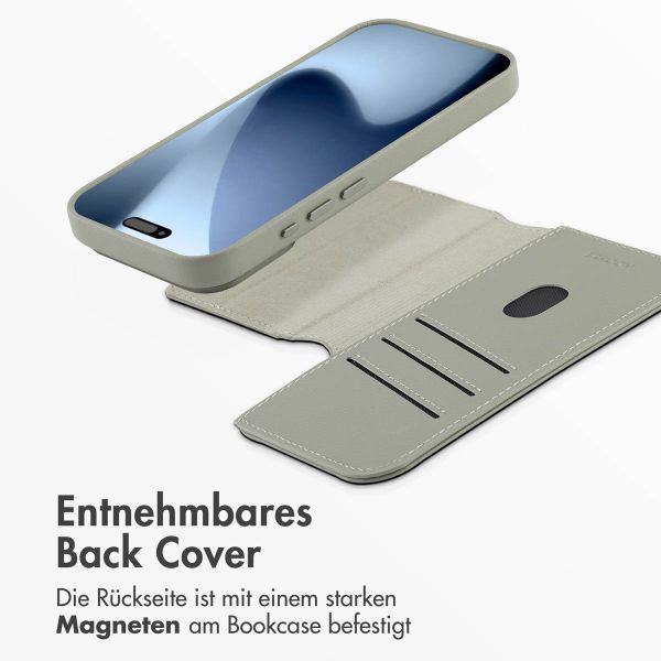 Accezz 2-in-1 Klapphülle aus Leder mit MagSafe Apple iPhone 17 Pro - Light Grey