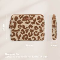 Selencia Teddy Laptop Hülle 13-14 Zoll - Laptop Sleeve - Vanilla Leopard