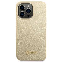 Guess Glitter Flakes Back Cover für das iPhone 14 Pro Max - Gold